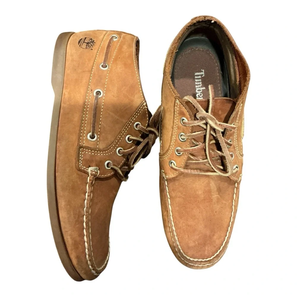 Timberland Classic Boat Chukka Shoes Brown Nubuck Men’s 9.5 M